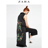ZARA 女装 花卉刺绣长版衬衫 07521242800
