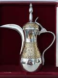 代购伊斯兰古董茶壶咖啡壶 卡塔尔国家固体银阿拉伯咖啡壶