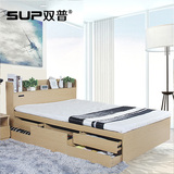 收纳床抽屉储物床多功能榻榻米床现代简约板式床实木颗粒定制定做