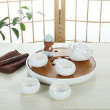 友尚竹面陶瓷茶盘茶具套装特价圆形干泡茶台整套陶瓷日式功夫茶具