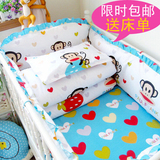 全棉婴儿床品10件套/宝宝床上用品/含床围床垫被子枕头/多花色