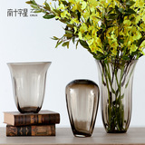 南十字星 欧式客厅透明玻璃花瓶 富贵竹水培花器装饰摆件 浮雕