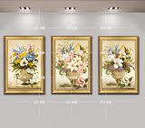 客厅高端纯手绘有框古典欧式现代装饰画油画花卉油画餐厅挂画油画