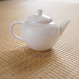 【敦睦窑】台湾茶器 德化白瓷 茶壶 堆雕 小圆壶 茶席 茶具