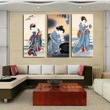 日式古典浮世绘日本仕女图美人图料理店日式装饰壁画酒店无框挂画