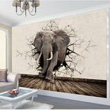臻心家居大型壁画电视背景墙立体墙面 客厅影视墙壁纸 3d墙纸大象