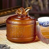tottot中国特色工艺品 琉璃茶叶罐百福 出国外事礼品 送老外的礼