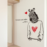 个性时尚KTV酒吧宿舍动物黑白创意墙贴纸斑马先生卧室客厅贴画