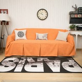 [橙色]定做棉麻亚麻防滑沙发盖布沙发巾布艺沙发垫防滑全包沙发套