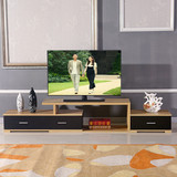 虎帝电视柜子伸缩简约现代黑白电视柜柜组合家具现代环保地柜木质