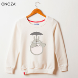 ONOZA2016春秋季新款卡通长袖圆领卫衣女 龙猫可爱印花薄款外套