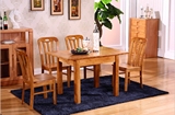 现代简约可伸缩餐桌椅组合实木折叠餐桌小户型餐台橡胶木拉伸方桌