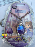 包邮 美国Disney迪士尼Sofia索菲亚苏菲亚小公主发光紫水晶项链