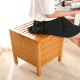 实木收纳凳浴室衣物储物脏衣箱柜简约储物凳置物椅矮凳客厅换鞋凳