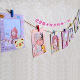 儿童生日布置用品 宝宝周岁生日悬挂相框6寸照片墙 派对party装扮