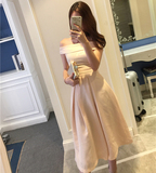 韩国代购2016夏季新款吊带裙露肩上衣长裙半身裙名媛风两件套装女