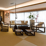 新中式禅意沙发组合实木仿古典三人沙发椅客厅家具售楼处全屋定制