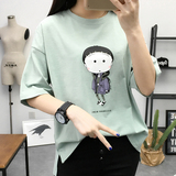 短袖T恤女韩版新款夏季宽松上衣卡通印花学生半袖体恤打底衫女潮