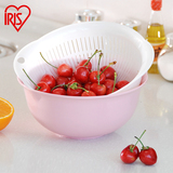 爱丽思IRIS厨房可悬挂塑料加厚水盆洗菜盆水果篮两层滤水筛沥水篮