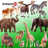 德国思乐Schleich野生动物模型仿真动物模型大象斑马长颈鹿河马