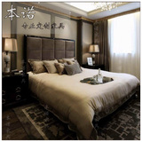 欧式布艺床 样板房双人床1.8 新中式床样板间 后现代别墅家具定制