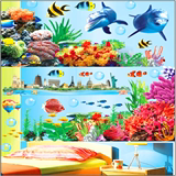 3D儿童房海洋卡通立体墙贴纸海底世界幼儿园教室卧室墙贴画可移除