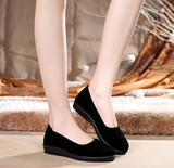 新款老北京布鞋女服务防滑鞋黑布鞋工作平跟软底孕妇酒店跳舞女鞋