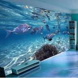 3D立体大型壁画海底世界海洋鱼儿童房游泳馆电视客厅背景墙纸壁纸