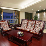红木椅法莱绒夹棉绗缝单人沙发垫一座一靠连体冬季保暖加厚坐垫