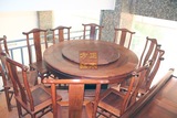 红木家具 缅甸花梨 大果紫檀 1.5 圆台餐桌实木圆台 板厚1.3