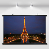 巴黎夜景埃菲尔铁塔城市风景装饰画客厅法国著名建筑挂画海报墙画