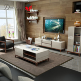 北欧客厅家具组合套装 储物功能 茶几电视柜组合 客厅成套家具