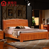 意特尔 全实木橡木床2*2米现代中式实木床成人大床双人2米2.2米