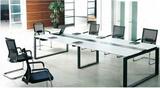 天津办公家具板式洽谈桌简约现代钢木金属腿会议桌