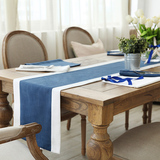 美式北欧日式纯色浅咖色藏蓝色桌旗餐桌布西餐餐旗茶几旗棉麻现代