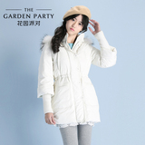 花园派对 原创设计韩版冬新款羽绒服女中长款加厚貉子毛羽绒服女