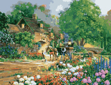 数字油画diy欧式田园风景包邮手绘数码油画花卉客厅卧室大幅50x65