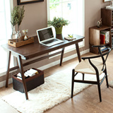 纯实木书桌松木带抽屉1.2米电脑桌办公桌日式简约写字桌家用特价