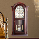 霸王钟表挂钟墙上大码挂表实木机械报时壁钟欧式客厅创意木制时钟