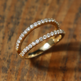 日本代购0.4克拉钻石排镶双排钻戒指排戒 钻石戒指黄金白金玫瑰金