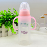 日康 手柄防胀气液态硅胶奶瓶(200ml)标准口径 耐高温 rk3050包邮