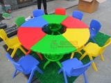 幼儿园专用桌扇形桌/塑料宝贝桌/搭拼桌/可拆搭桌/塑料圆桌儿童桌