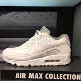 Nike Air Max90气垫 男鞋女鞋 全白情侣鞋 皮面跑步鞋 302519-113