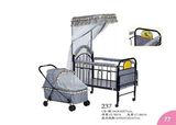 婴儿床摇篮床bb推车睡篮童床带防护栏小床带滚轮透气环保新生儿床