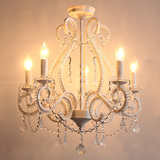 美式简约现代水晶吸顶灯卧室客厅灯北欧宜家白色简欧创意餐厅灯具