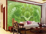 中式立体墙纸壁纸电视背景墙纸餐厅客厅墙画家和万事兴大型3D壁画