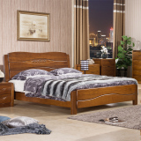 胡桃木床1.8米全实木双人床1.5核桃木婚床现代中式卧室储物家具