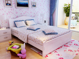 特价简约现代欧式白色实木松木双人单成人床儿童床1.8 1.5 1.2米