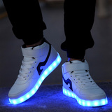 发光鞋七彩夜光鞋USB充电LED闪光灯鞋情侣板鞋韩版潮荧光街舞男鞋