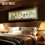 美式装饰画卧室床头挂画壁画温馨长条横幅单幅酒店欧式客厅装饰画